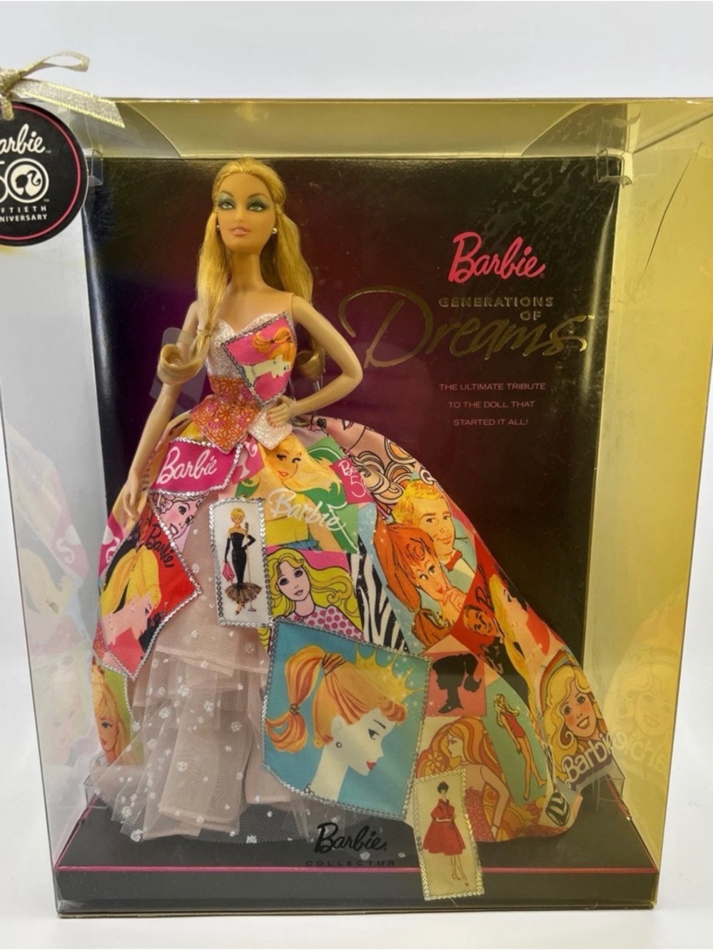 Barbie Patchwork Print Ball Gown Doll - Pink, Yellow, Orange, Green, Blue